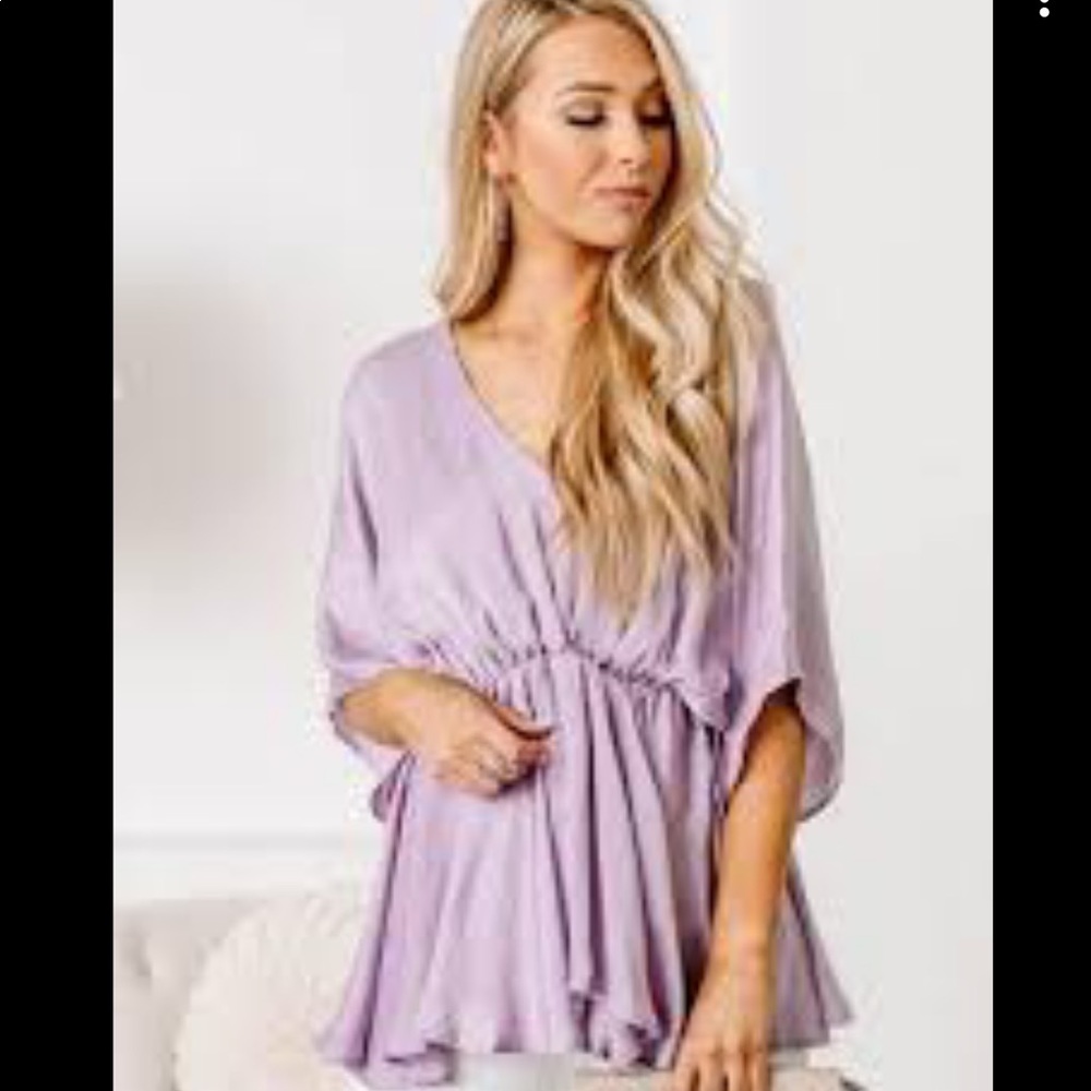 She and Sky Lavender Blouse